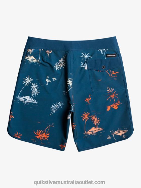 Quiksilver Men SurfSilk Scallop 19 Boardshorts H2N4B1492 majolica blue