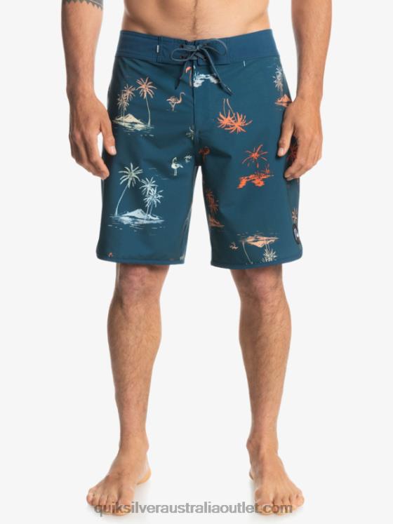 Quiksilver Men SurfSilk Scallop 19 Boardshorts H2N4B1492 majolica blue