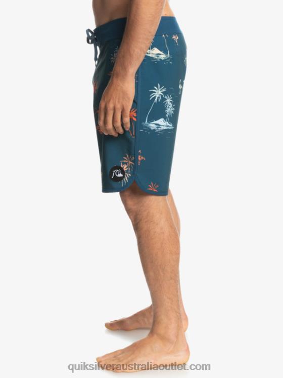 Quiksilver Men SurfSilk Scallop 19 Boardshorts H2N4B1492 majolica blue