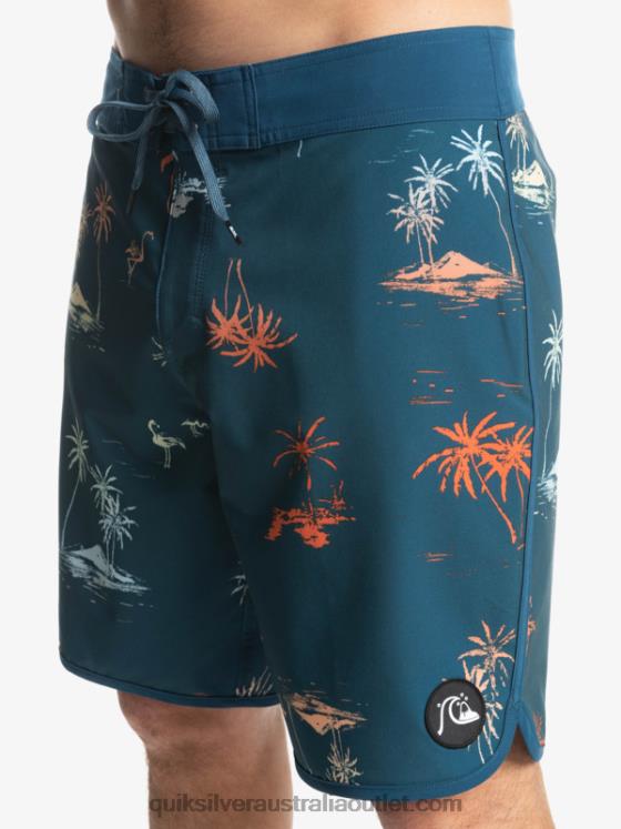 Quiksilver Men SurfSilk Scallop 19 Boardshorts H2N4B1492 majolica blue