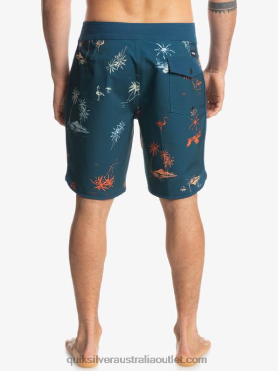 Quiksilver Men SurfSilk Scallop 19 Boardshorts H2N4B1492 majolica blue