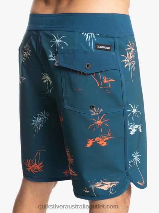 Quiksilver Men SurfSilk Scallop 19 Boardshorts H2N4B1492 majolica blue