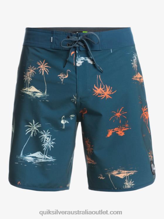 Quiksilver Men SurfSilk Scallop 19 Boardshorts H2N4B1492 majolica blue