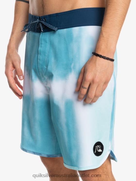 Quiksilver Men SurfSilk Scallop 19 Boardshorts H2N4B1494 delph blue