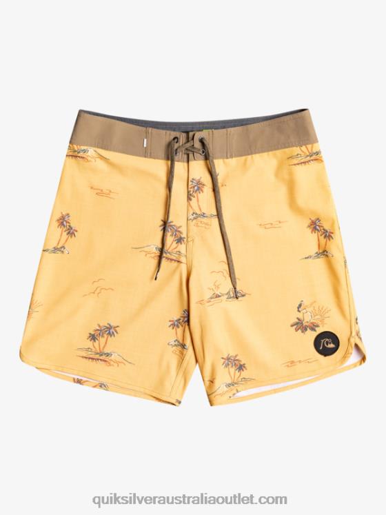 Quiksilver Men SurfSilk Scallop 19 Boardshorts H2N4B1497 ochre