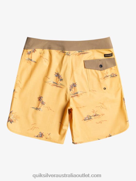 Quiksilver Men SurfSilk Scallop 19 Boardshorts H2N4B1497 ochre