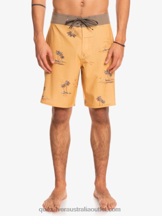 Quiksilver Men SurfSilk Scallop 19 Boardshorts H2N4B1497 ochre