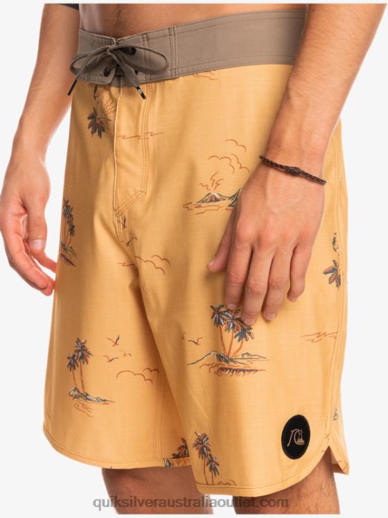 Quiksilver Men SurfSilk Scallop 19 Boardshorts H2N4B1497 ochre