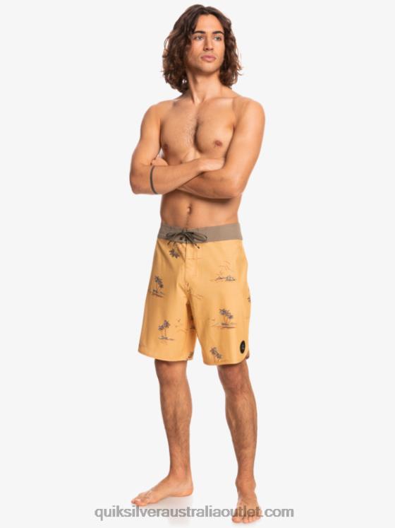 Quiksilver Men SurfSilk Scallop 19 Boardshorts H2N4B1497 ochre