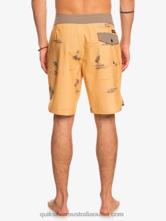Quiksilver Men SurfSilk Scallop 19 Boardshorts H2N4B1497 ochre