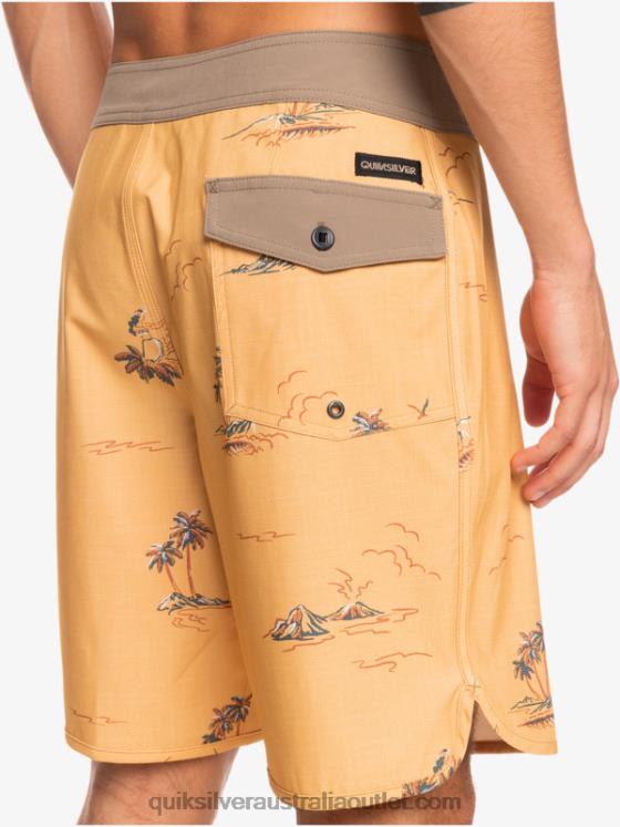 Quiksilver Men SurfSilk Scallop 19 Boardshorts H2N4B1497 ochre