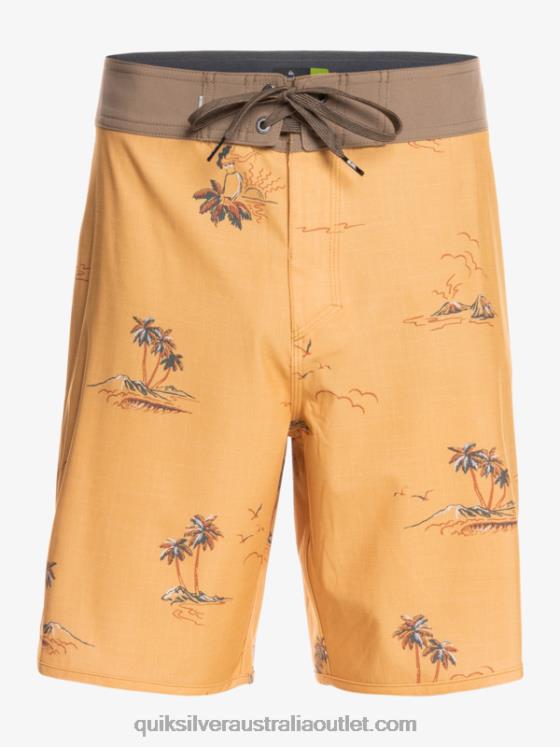 Quiksilver Men SurfSilk Scallop 19 Boardshorts H2N4B1497 ochre