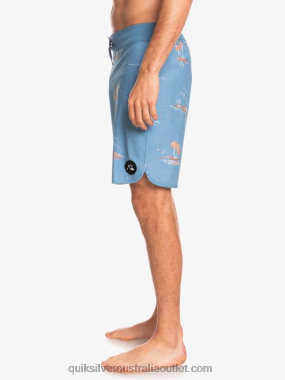 Quiksilver Men SurfSilk Scallop 19 Boardshorts H2N4B1498 captains blue
