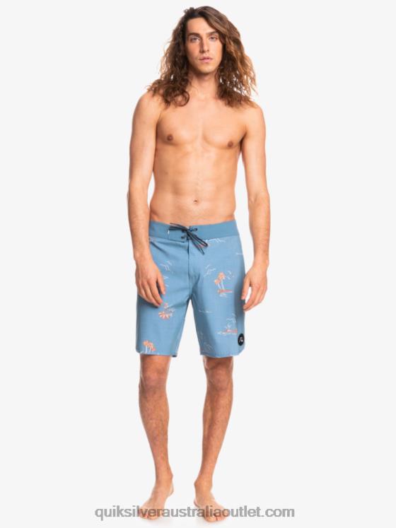 Quiksilver Men SurfSilk Scallop 19 Boardshorts H2N4B1498 captains blue