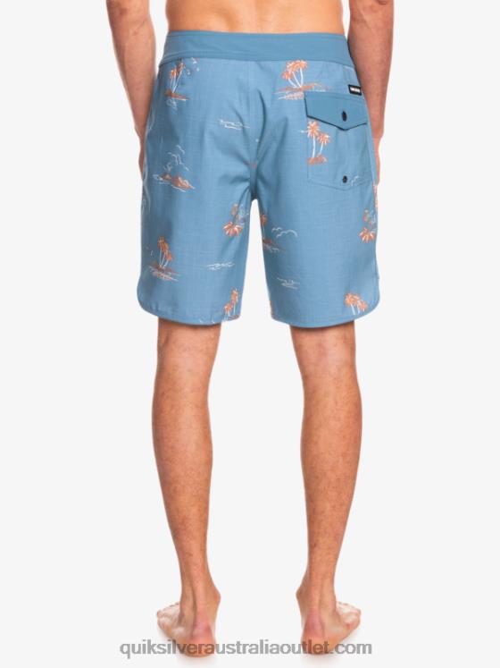 Quiksilver Men SurfSilk Scallop 19 Boardshorts H2N4B1498 captains blue