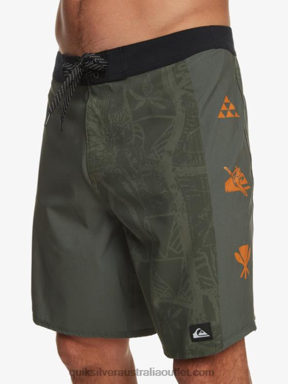 Quiksilver Men Surfsilk Arch Hawaii 19 Boardshorts H2N4B638 thyme