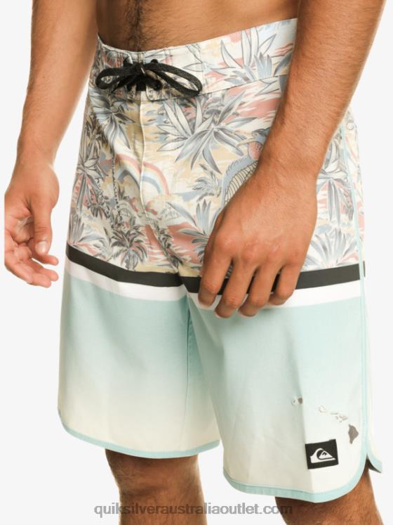 Quiksilver Men Surfsilk Division Scallop 19 Boardshorts H2N4B1396 sky blue