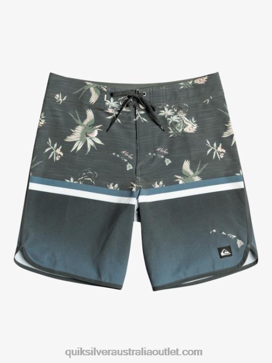 Quiksilver Men Surfsilk Division Scallop 19 Boardshorts H2N4B1397 bering sea
