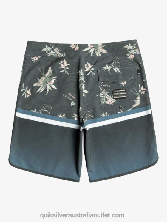 Quiksilver Men Surfsilk Division Scallop 19 Boardshorts H2N4B1397 bering sea