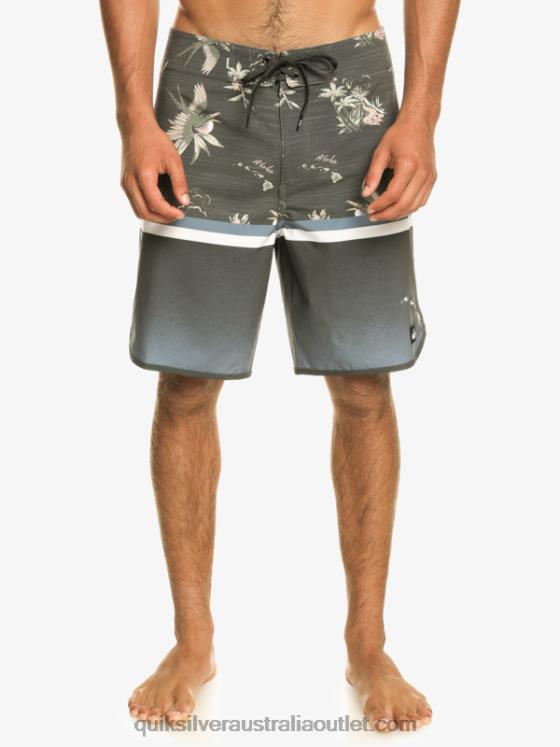 Quiksilver Men Surfsilk Division Scallop 19 Boardshorts H2N4B1397 bering sea