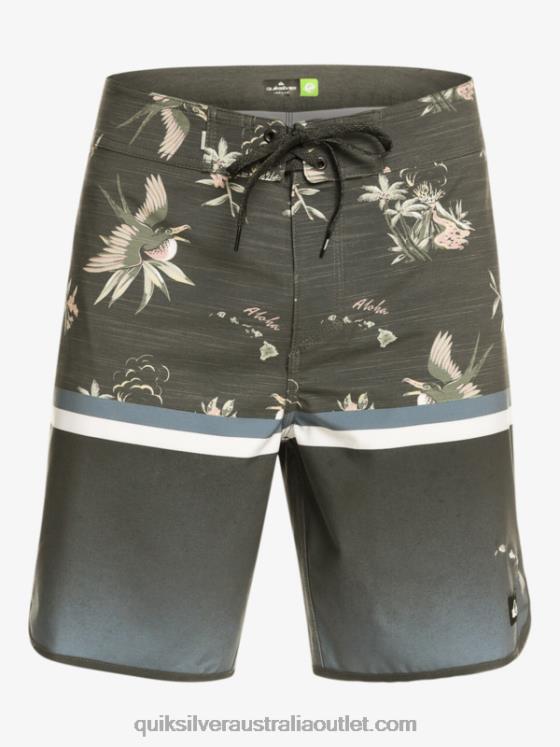 Quiksilver Men Surfsilk Division Scallop 19 Boardshorts H2N4B1397 bering sea