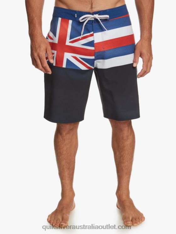 Quiksilver Men Surfsilk Hawaii Pride 20 Boardshorts H2N4B182 navy blazer