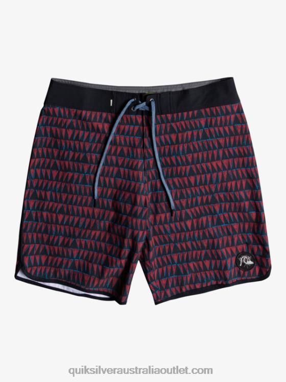 Quiksilver Men Surfsilk Hawaii Scallop 19 Boardshorts H2N4B1322 ruby wine