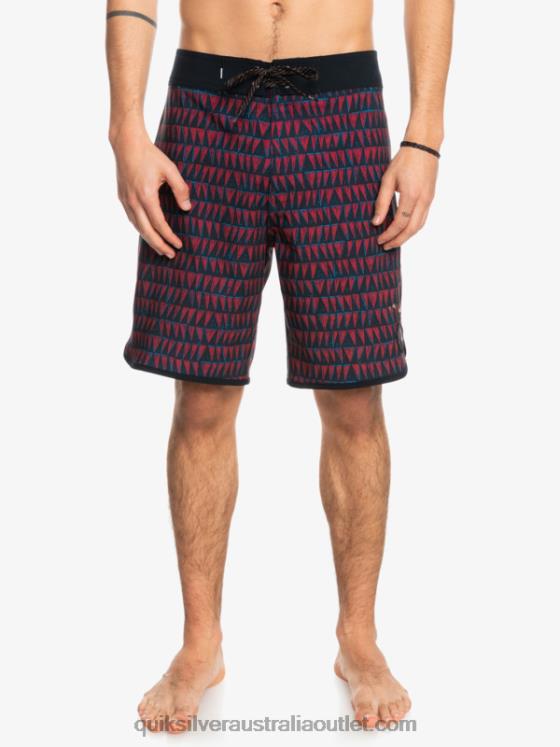 Quiksilver Men Surfsilk Hawaii Scallop 19 Boardshorts H2N4B1322 ruby wine