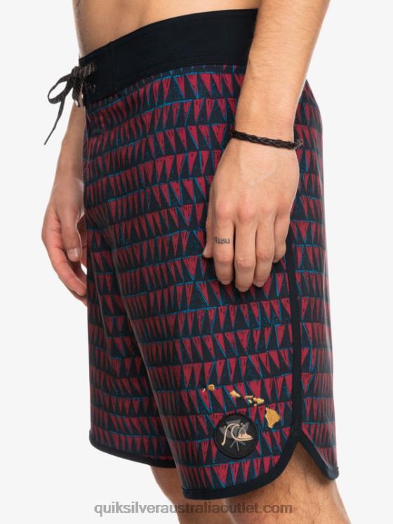 Quiksilver Men Surfsilk Hawaii Scallop 19 Boardshorts H2N4B1322 ruby wine