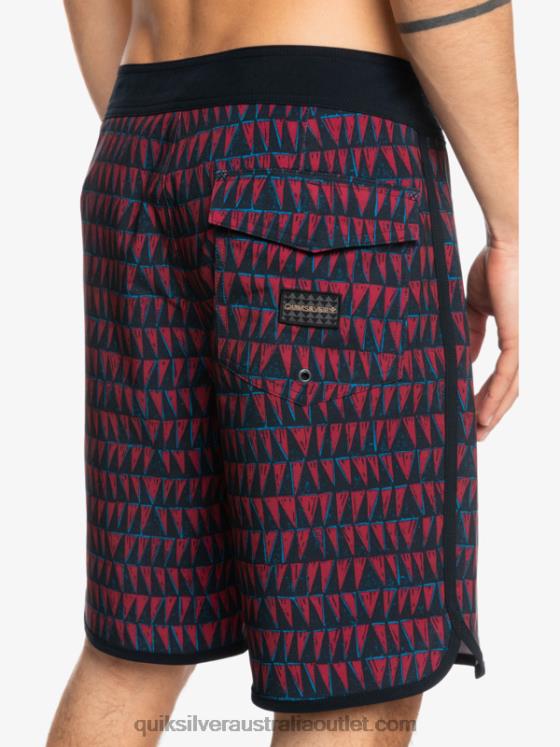 Quiksilver Men Surfsilk Hawaii Scallop 19 Boardshorts H2N4B1322 ruby wine