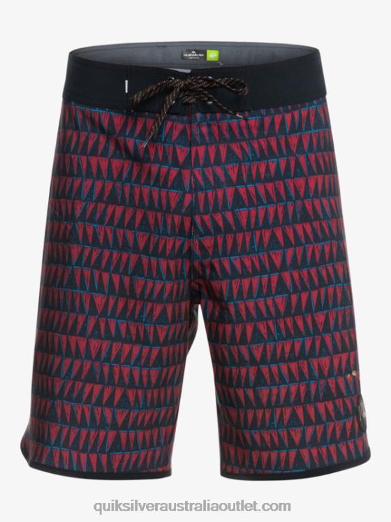 Quiksilver Men Surfsilk Hawaii Scallop 19 Boardshorts H2N4B1322 ruby wine
