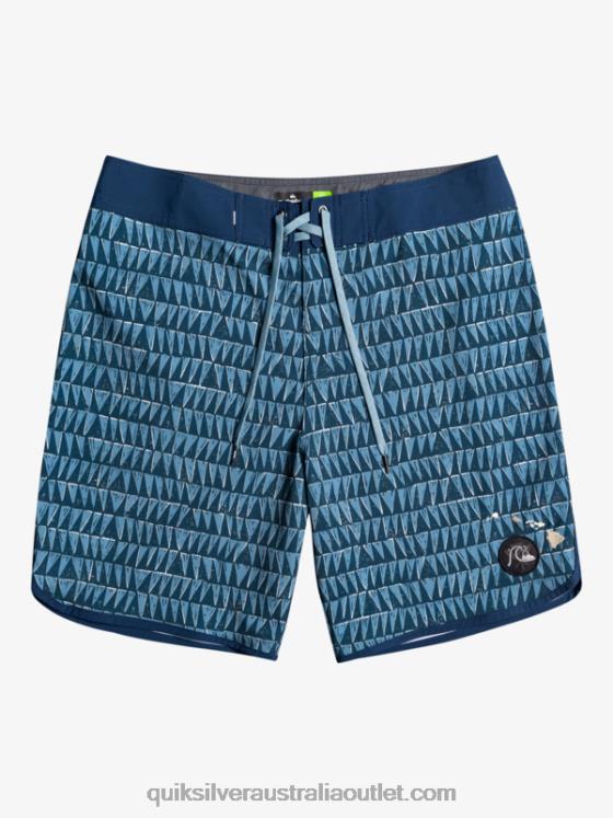 Quiksilver Men Surfsilk Hawaii Scallop 19 Boardshorts H2N4B1323 provincial blue