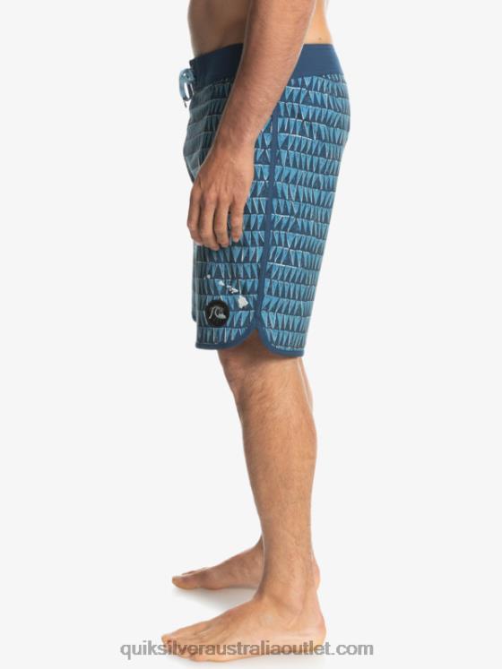 Quiksilver Men Surfsilk Hawaii Scallop 19 Boardshorts H2N4B1323 provincial blue