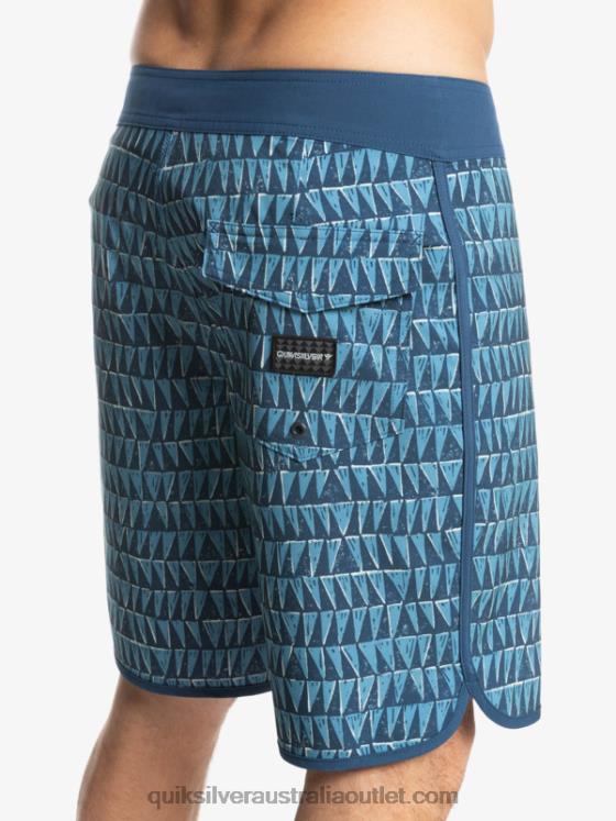 Quiksilver Men Surfsilk Hawaii Scallop 19 Boardshorts H2N4B1323 provincial blue