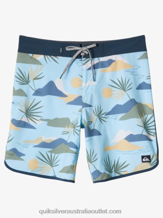 Quiksilver Men Surfsilk Scallop 19 Boardshorts H2N4B218 sky blue