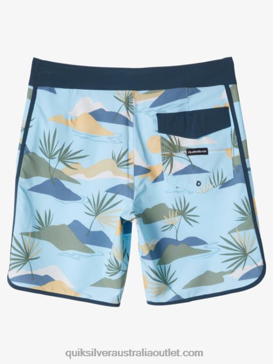 Quiksilver Men Surfsilk Scallop 19 Boardshorts H2N4B218 sky blue