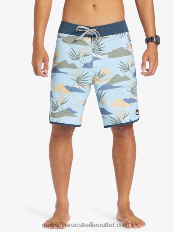 Quiksilver Men Surfsilk Scallop 19 Boardshorts H2N4B218 sky blue