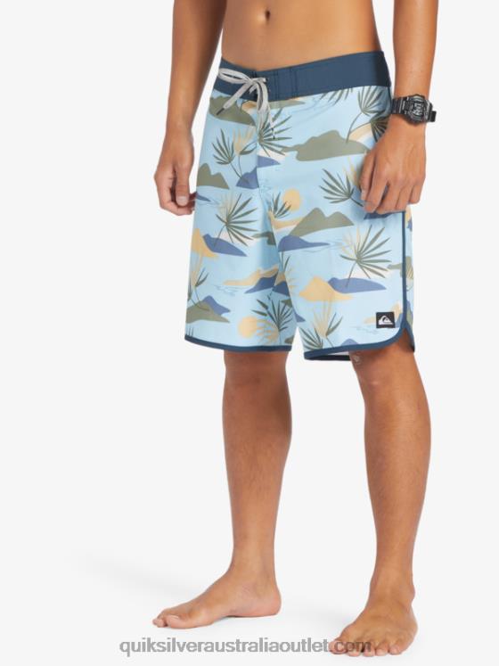 Quiksilver Men Surfsilk Scallop 19 Boardshorts H2N4B218 sky blue