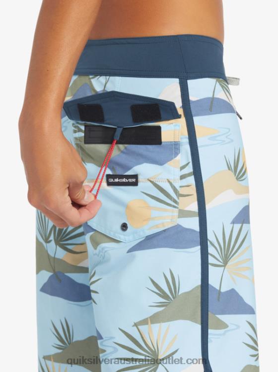 Quiksilver Men Surfsilk Scallop 19 Boardshorts H2N4B218 sky blue
