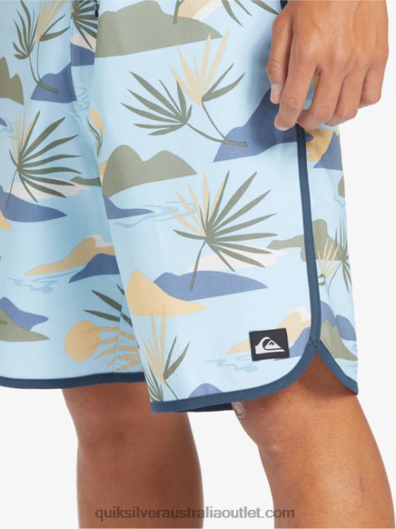 Quiksilver Men Surfsilk Scallop 19 Boardshorts H2N4B218 sky blue