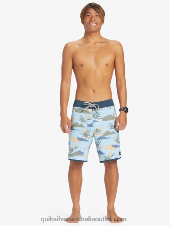 Quiksilver Men Surfsilk Scallop 19 Boardshorts H2N4B218 sky blue