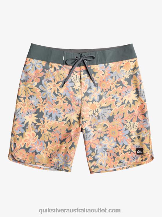 Quiksilver Men Surfsilk Scallop 19 Boardshorts H2N4B219 dark slate