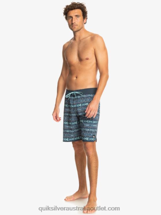 Quiksilver Men Surfsilk Scallop 19 Boardshorts H2N4B221 midnight navy