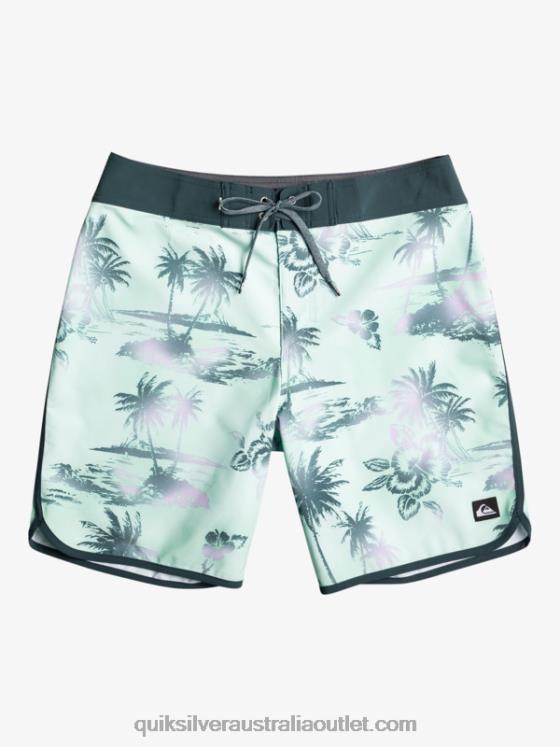 Quiksilver Men Surfsilk Scallop 19 Boardshorts H2N4B222 beach glass