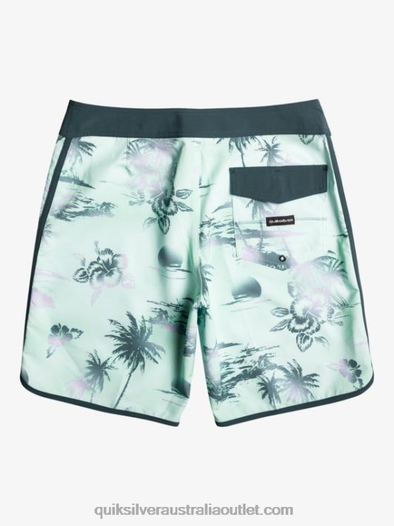 Quiksilver Men Surfsilk Scallop 19 Boardshorts H2N4B222 beach glass