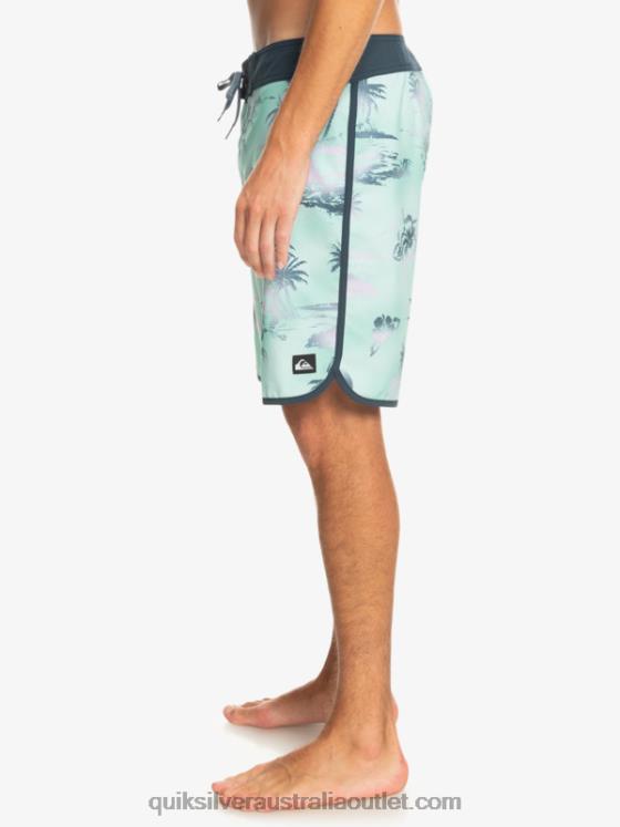 Quiksilver Men Surfsilk Scallop 19 Boardshorts H2N4B222 beach glass