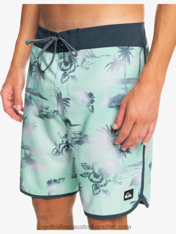 Quiksilver Men Surfsilk Scallop 19 Boardshorts H2N4B222 beach glass