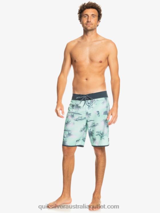 Quiksilver Men Surfsilk Scallop 19 Boardshorts H2N4B222 beach glass