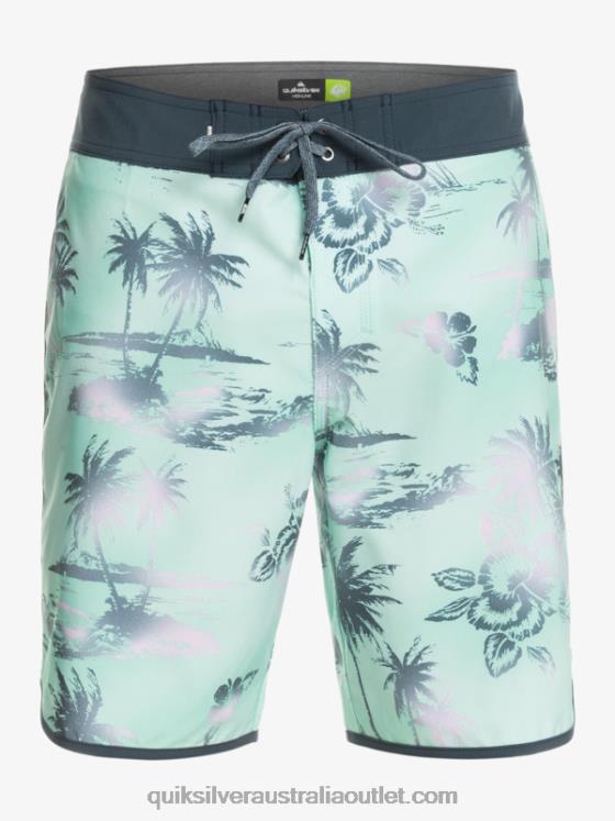 Quiksilver Men Surfsilk Scallop 19 Boardshorts H2N4B222 beach glass