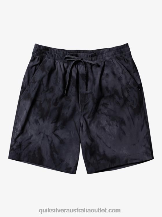 Quiksilver Men Taxer Print 18 Amphibian Boardshorts H2N4B101 black